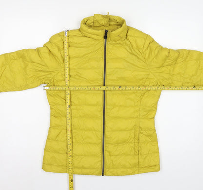 Marks & Spencer Women Yellow UK 10 Down Puffer Jacket Quilted Zip