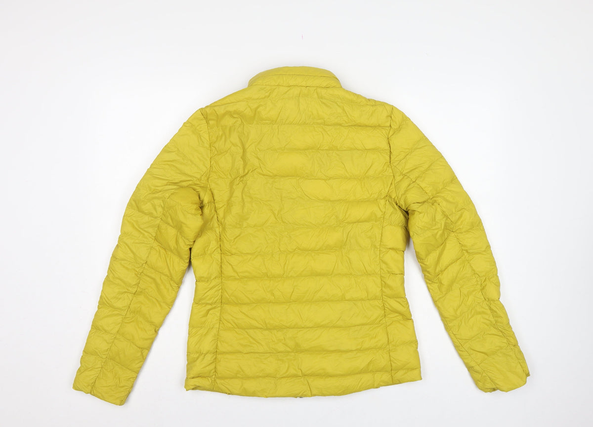 Marks & Spencer Women Yellow UK 10 Down Puffer Jacket Quilted Zip