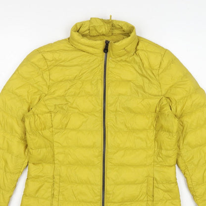 Marks & Spencer Women Yellow UK 10 Down Puffer Jacket Quilted Zip