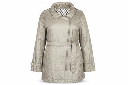 Lakeland Women Beige UK 16 Belted Hooded Rain Jacket Mid-Length