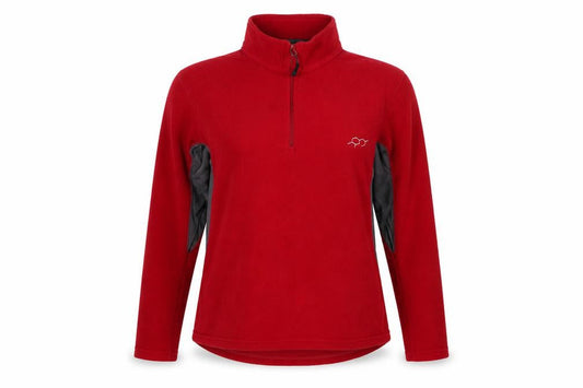 Technicals Women’s Red Grey Fleece 1/4 Zip Sweatshirt UK 16