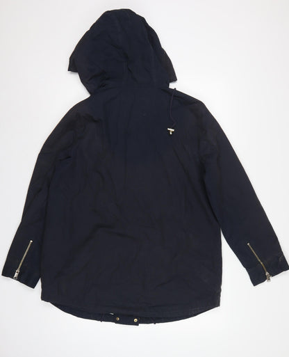 Mint Velvet Women’s Blue UK 14 Hooded Parka Cotton Jacket