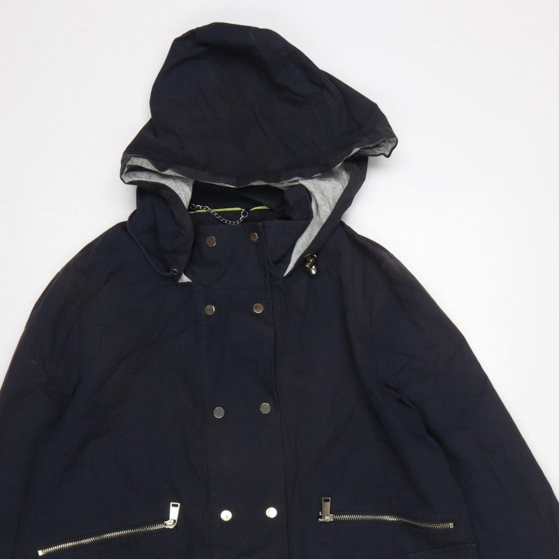 Mint Velvet Women’s Blue UK 14 Hooded Parka Cotton Jacket
