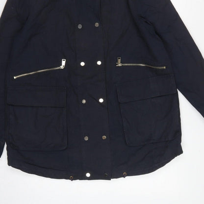 Mint Velvet Women’s Blue UK 14 Hooded Parka Cotton Jacket