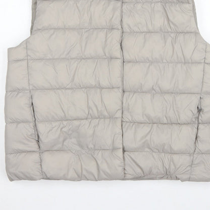 Primark Women Grey L Quilted Puffer Gilet Waistcoat Padded Bodywarmer