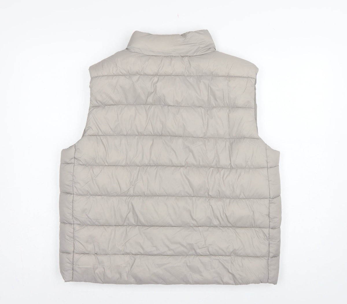 Primark Women Grey L Quilted Puffer Gilet Waistcoat Padded Bodywarmer