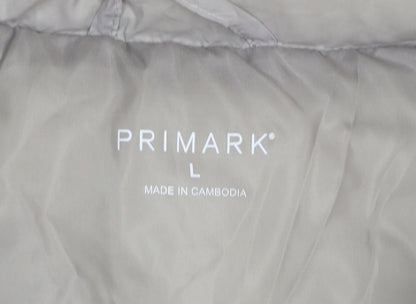 Primark Women Grey L Quilted Puffer Gilet Waistcoat Padded Bodywarmer