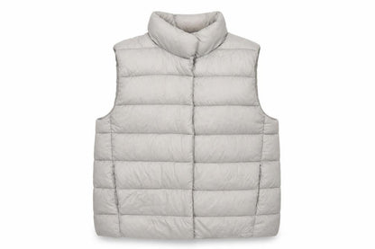 Primark Women Grey L Quilted Puffer Gilet Waistcoat Padded Bodywarmer