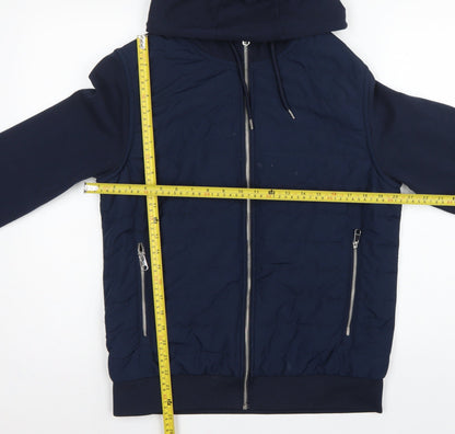 Autograph Men Navy M 38-40 Puffer Hooded Shower Resistant Jacket