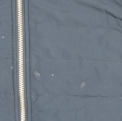 Autograph Men Navy M 38-40 Puffer Hooded Shower Resistant Jacket