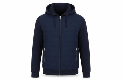 Autograph Men Navy M 38-40 Puffer Hooded Shower Resistant Jacket