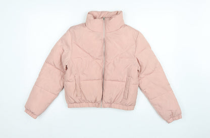 New Look 915 Girls Pink Age 12-13 Puffer Jacket Quilted Full Zip
