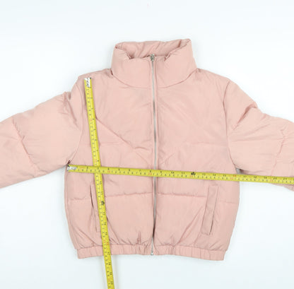 New Look 915 Girls Pink Age 12-13 Puffer Jacket Quilted Full Zip