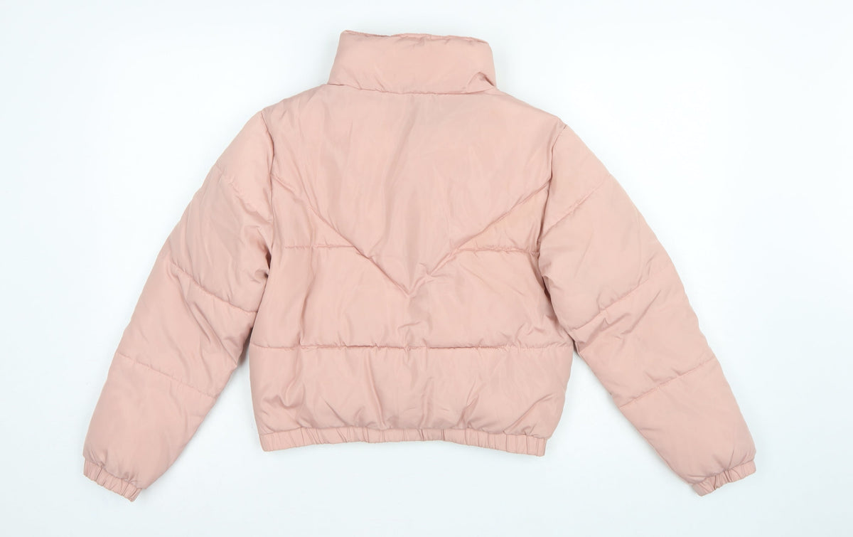 New Look 915 Girls Pink Age 12-13 Puffer Jacket Quilted Full Zip