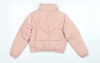 New Look 915 Girls Pink Age 12-13 Puffer Jacket Quilted Full Zip
