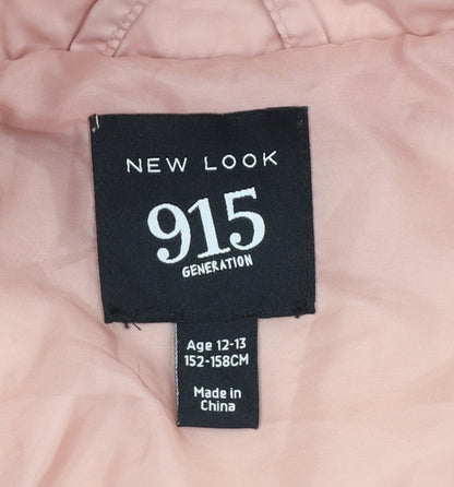New Look 915 Girls Pink Age 12-13 Puffer Jacket Quilted Full Zip