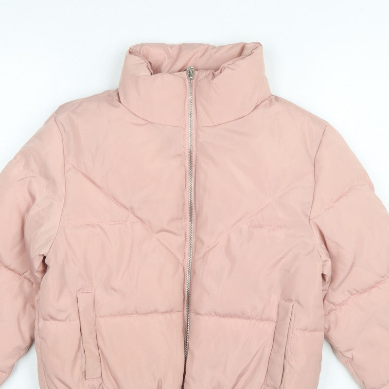 New Look 915 Girls Pink Age 12-13 Puffer Jacket Quilted Full Zip