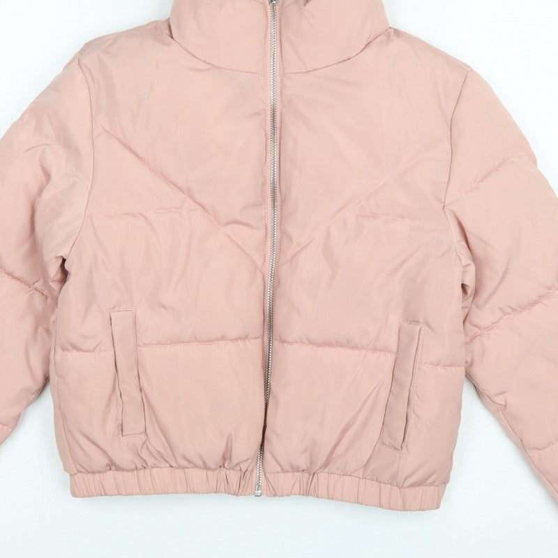 New Look 915 Girls Pink Age 12-13 Puffer Jacket Quilted Full Zip