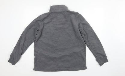 Nautica Men's Grey M 1/4 Zip Fleece Pullover Sweatshirt Logo Pockets