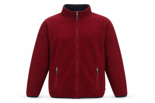 Maine New England Men’s Red Large Fleece Full Zip Outdoor Jacket