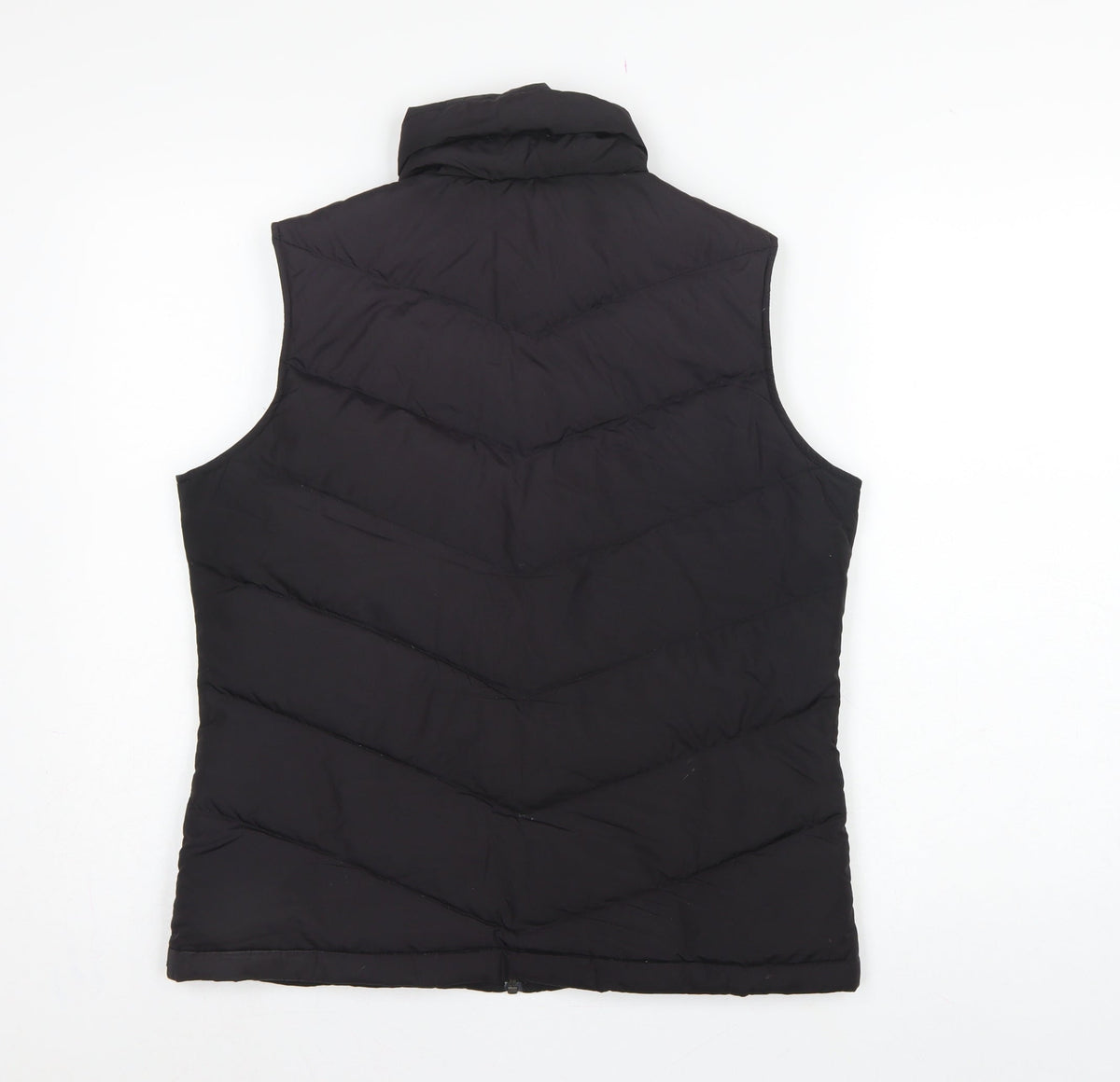 Lands' End Women's Black UK S Down Padded Quilted Zip Bodywarmer Gilet
