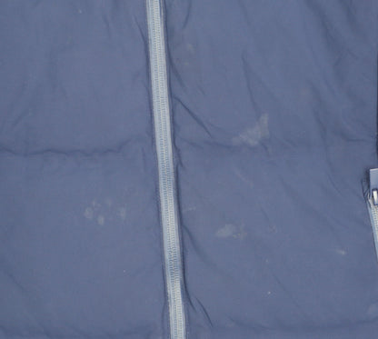UNIQLO Women Blue S Long Hooded Down Puffer Coat Windproof