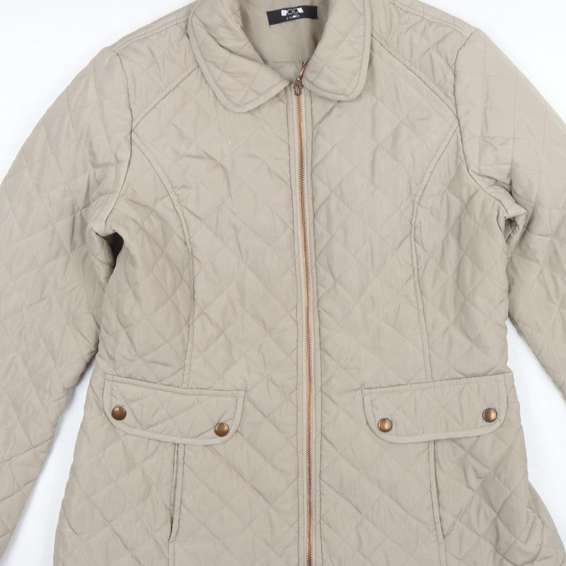 Moda at George Women’s Beige UK 14 Quilted Padded Zip Jacket
