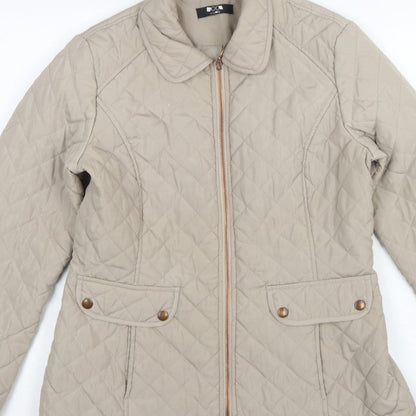 Moda at George Women’s Beige UK 14 Quilted Padded Zip Jacket
