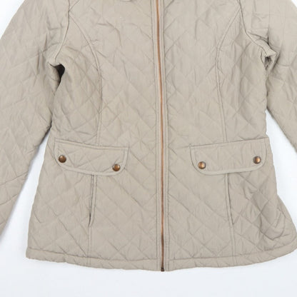 Moda at George Women’s Beige UK 14 Quilted Padded Zip Jacket