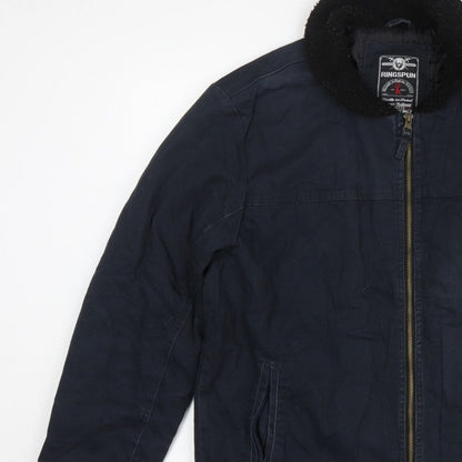Ringspun Men’s Blue XL Hostrup Military Jacket Full Zip Cotton