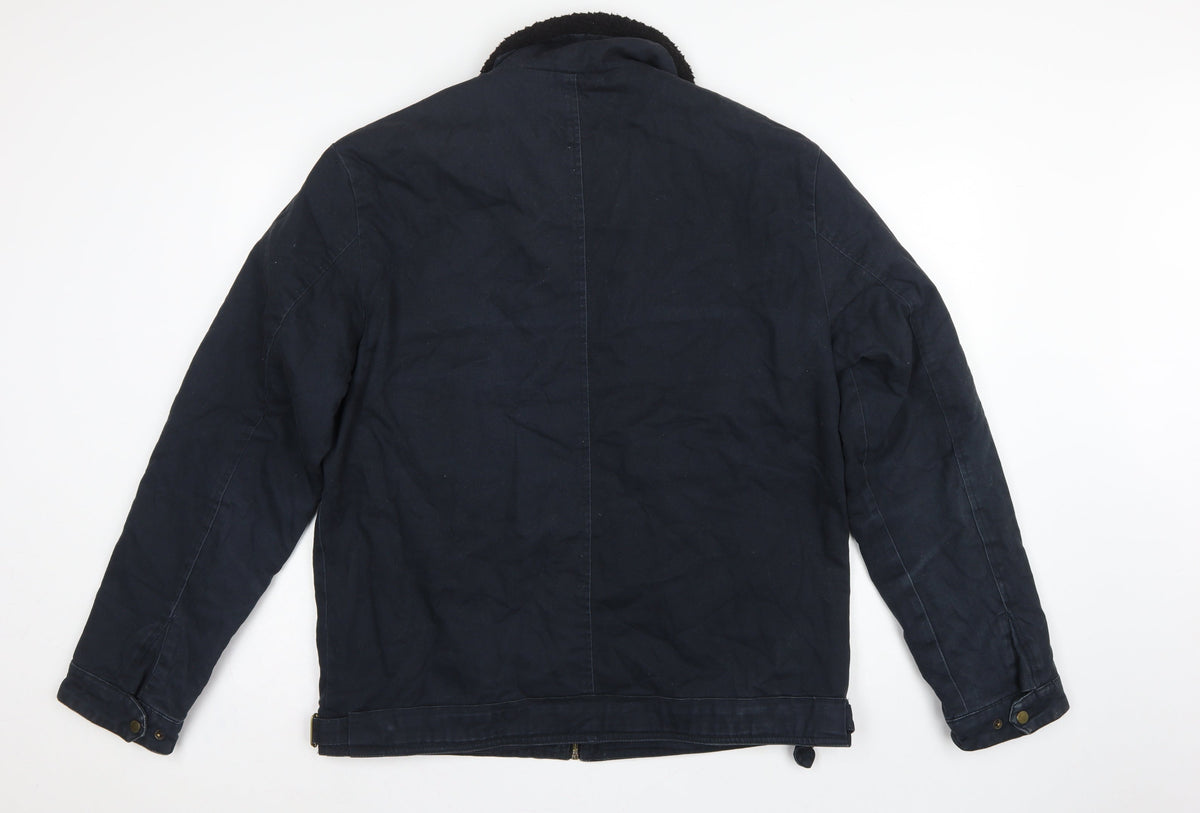 Ringspun Men’s Blue XL Hostrup Military Jacket Full Zip Cotton