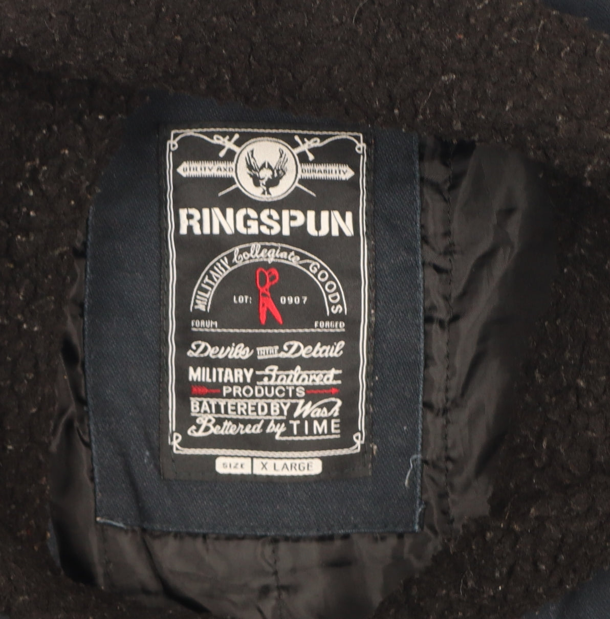 Ringspun Men’s Blue XL Hostrup Military Jacket Full Zip Cotton