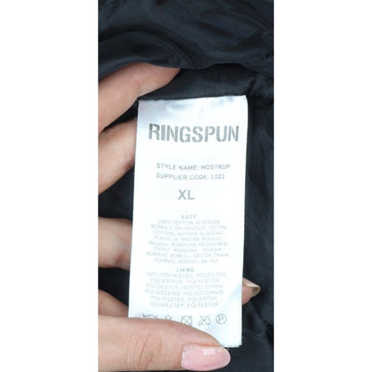 Ringspun Men’s Blue XL Hostrup Military Jacket Full Zip Cotton