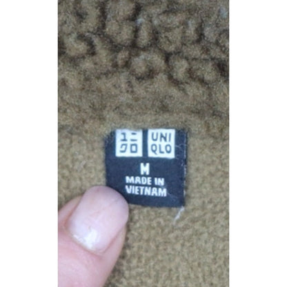 UNIQLO Men’s Brown M Teddy Fleece Button Jacket Pile Casual