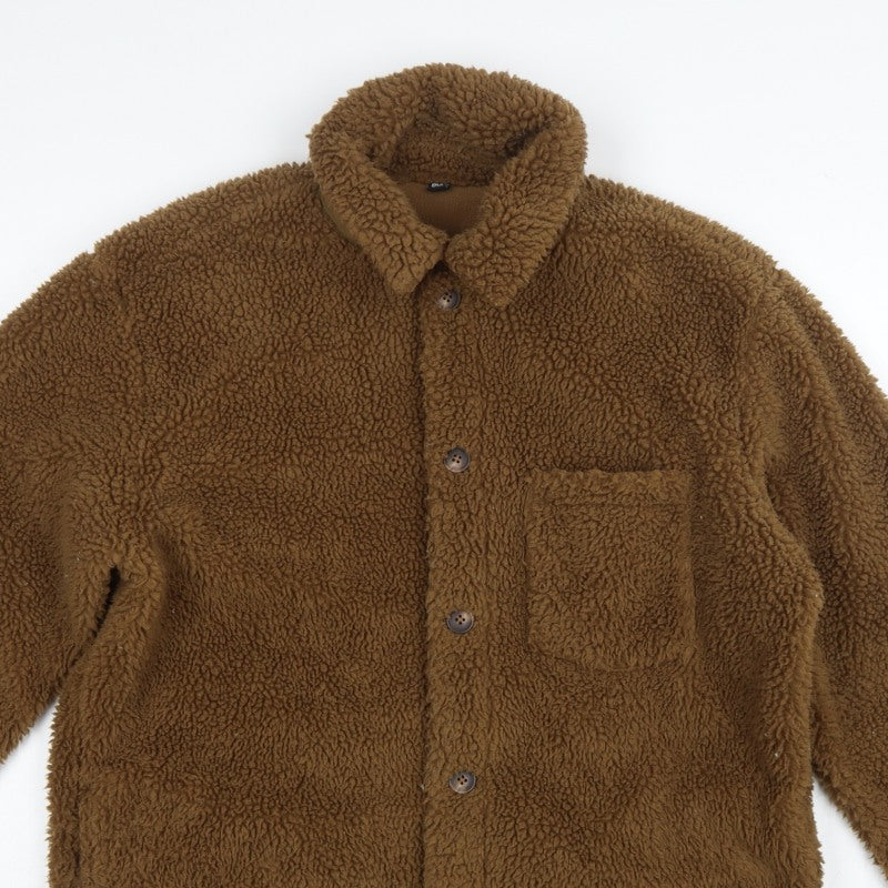 UNIQLO Men’s Brown M Teddy Fleece Button Jacket Pile Casual