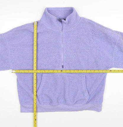 Dunnes Stores Women Purple M Fleece 1/4 Zip Pullover Sweatshirt