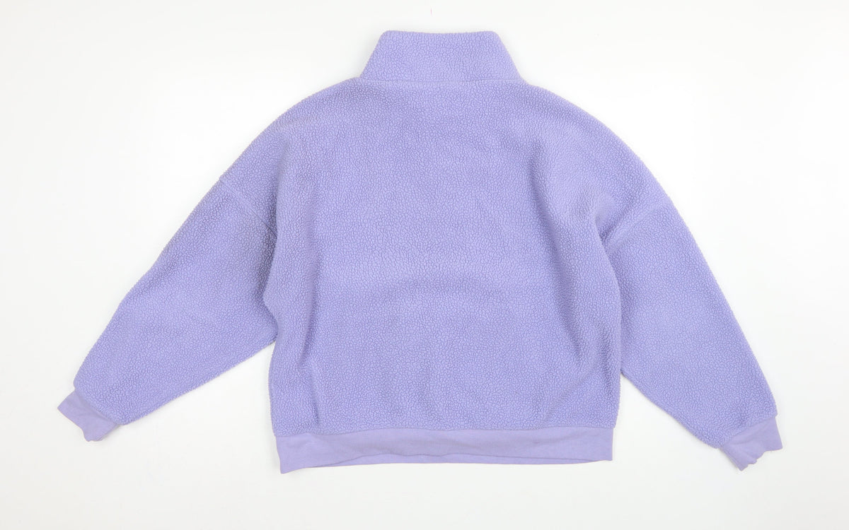 Dunnes Stores Women Purple M Fleece 1/4 Zip Pullover Sweatshirt