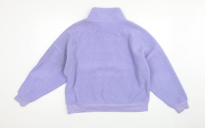 Dunnes Stores Women Purple M Fleece 1/4 Zip Pullover Sweatshirt