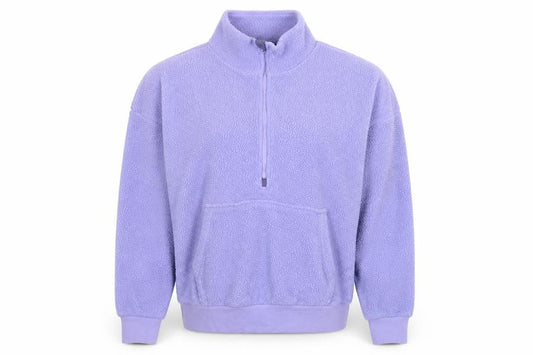 Dunnes Stores Women Purple M Fleece 1/4 Zip Pullover Sweatshirt