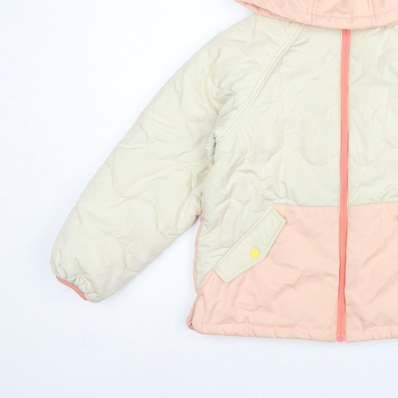 Next Girls Pink Ivory 10 Years Quilted Hooded Puffer Jacket