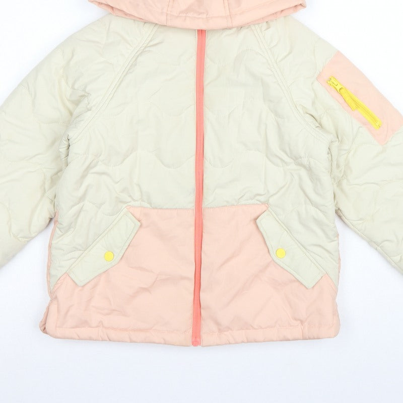 Next Girls Pink Ivory 10 Years Quilted Hooded Puffer Jacket