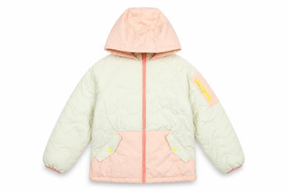 Next Girls Pink Ivory 10 Years Quilted Hooded Puffer Jacket