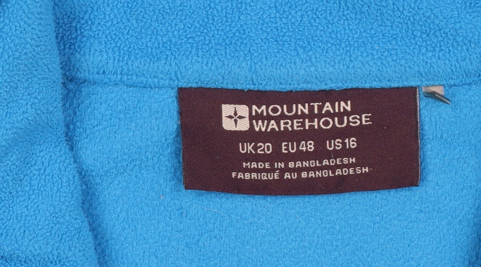 Mountain Warehouse Women Blue UK 20 Fleece 1/4 Zip Pullover Sweatshirt