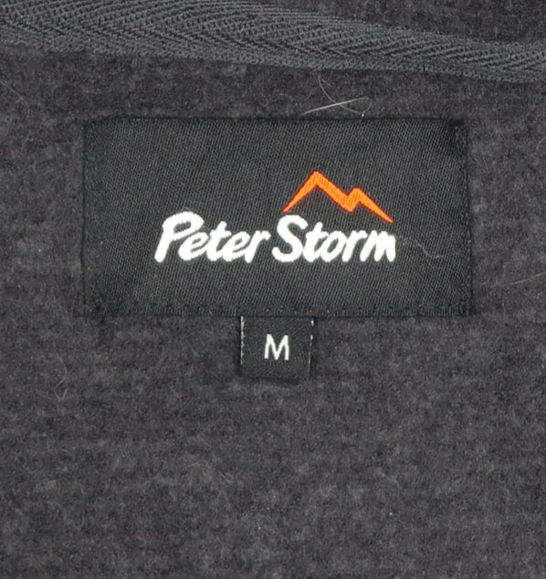 Peter Storm Men Grey M Hooded Full Zip Fleece Outdoor Jacket