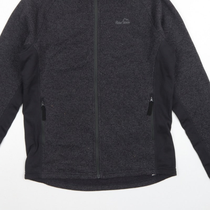 Peter Storm Men Grey M Hooded Full Zip Fleece Outdoor Jacket
