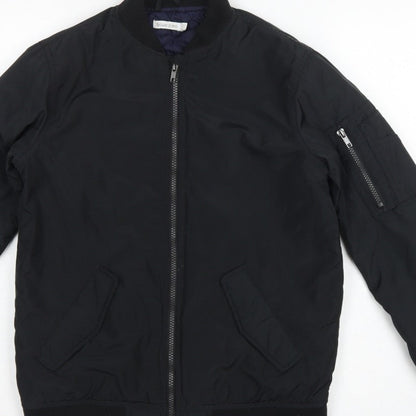 Bluezoo Boys Black Age 13 Bomber Jacket Padded Full Zip