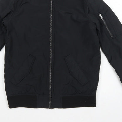 Bluezoo Boys Black Age 13 Bomber Jacket Padded Full Zip