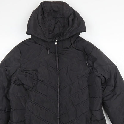 Capsule Women Black UK 16 Hooded Quilted Puffer Jacket