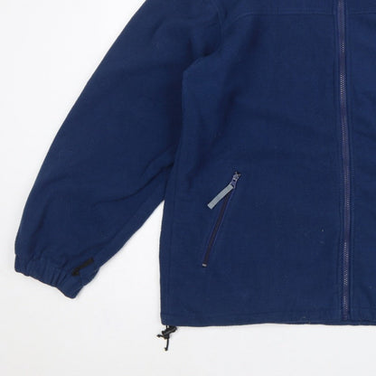 Mountainlife Men’s Blue L Full Zip Fleece Jacket Hiking Pockets