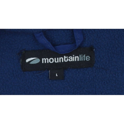 Mountainlife Men’s Blue L Full Zip Fleece Jacket Hiking Pockets
